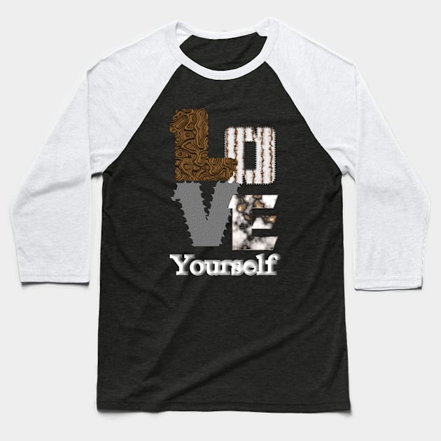 LOVE Yourself - Texture Print Baseball T-Shirt by Stealth Grind